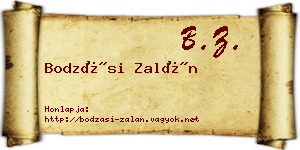 Bodzási Zalán névjegykártya